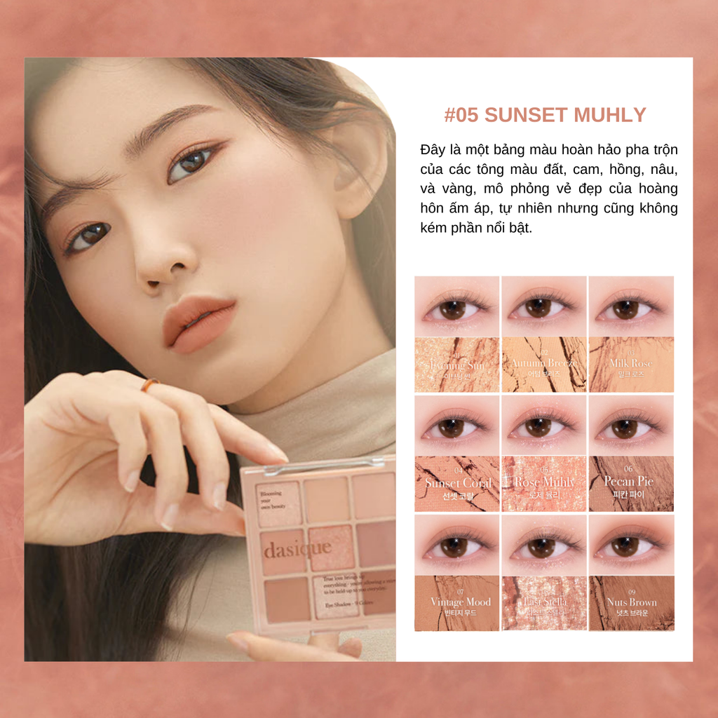 Bảng Phấn Mắt 9 Màu Dasique Shadow Palette