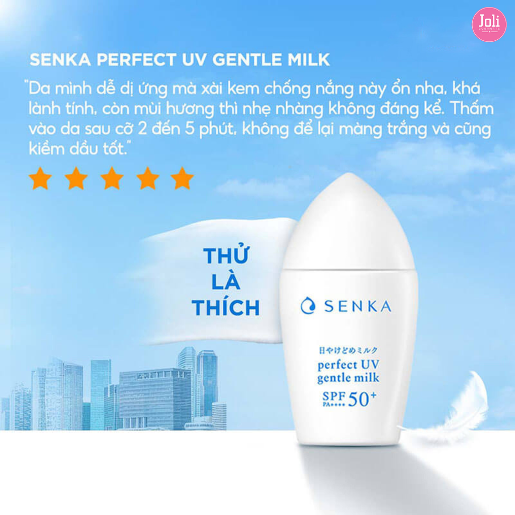 Sữa Chống Nắng Cho Da Nhạy Cảm Senka Perfect UV Gentle Milk SPF50+ PA++++ 40ml