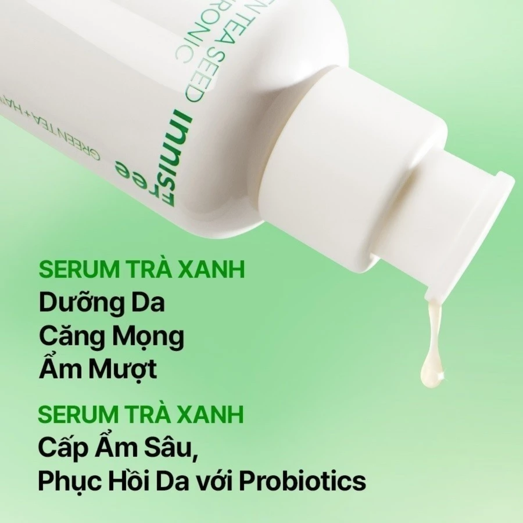 Bộ Dưỡng Ẩm Làm Dịu Phục Hồi Da 4 Món innisfree Green Tea Hyaluronic Serum 80ml + Green Tea Cleansing 15gx2 + Cream Green Tea 15mlx2 + Cream Green Tea Bounce 10mlx2