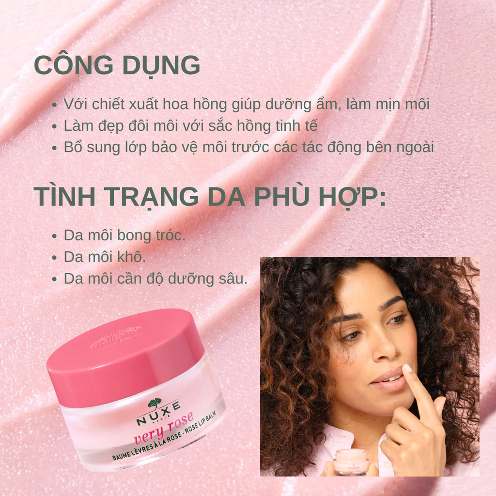 Sáp Dưỡng Môi Nuxe Very Rose Lip Balm 15g