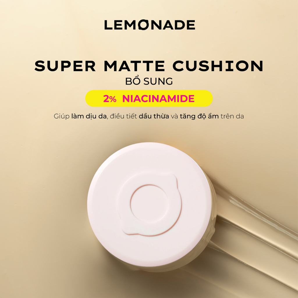 Phấn Nước Kiềm Dầu Lemonade Super Matte Cushion 2% Niacinamide SPF50+ PA+++ 15g