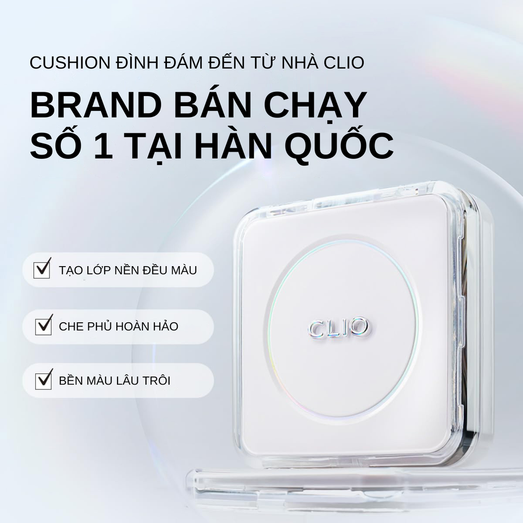 Phấn Nước Clio Kill Cover Founwear Cushion The Original SPF50+ PA+++ 15g (tặng kèm lõi)