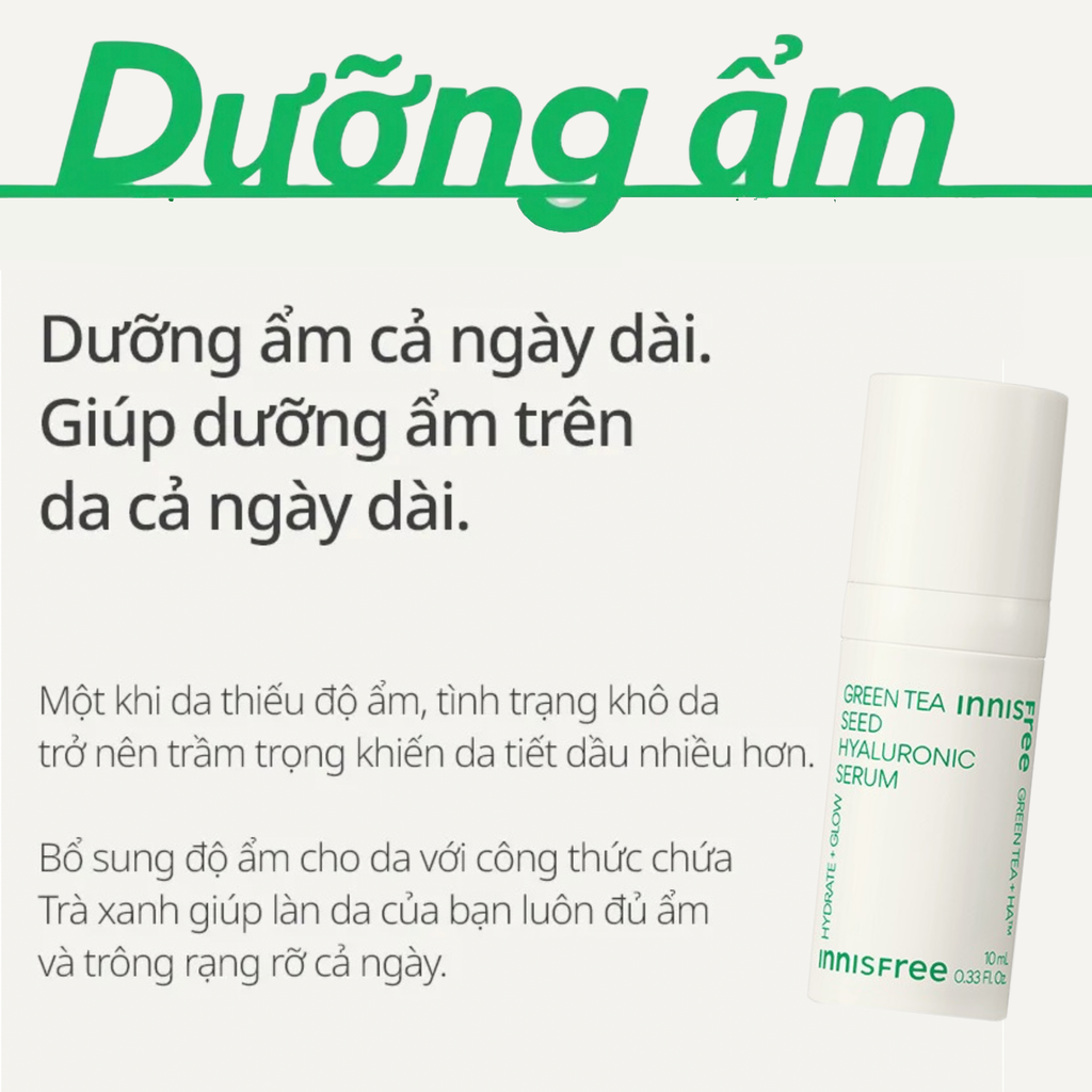 Bộ Dưỡng Ẩm Phục Hồi Da 2 Món innisfree Retinol Duo Kit Green Tea Serum 10ml + Retinol Ampoule 5ml