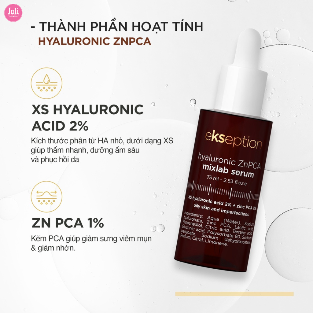 Tinh Chất Giảm Mụn Kiềm Dầu Ekseption Hyaluronic ZnPCA Mixlab Serum 75ml