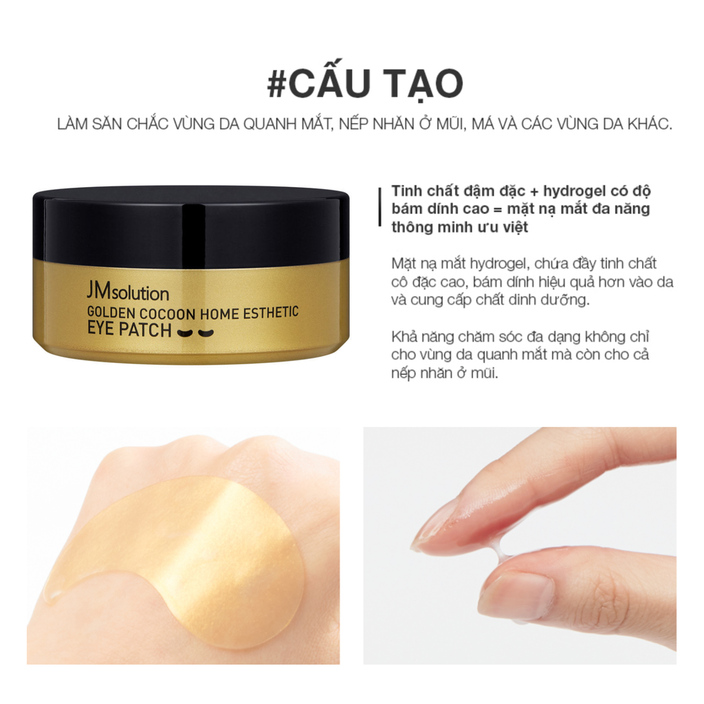 Mặt Nạ Mắt Kén Tằm Vàng Ngừa Lão Hóa Jmsolution Golden Cocoon Home Esthetic Eye Patch 90g