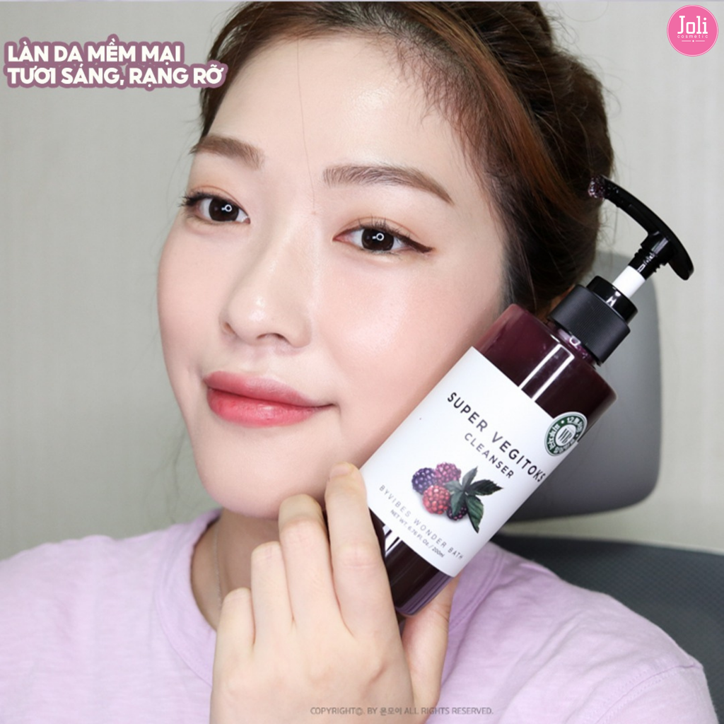 Sữa Rửa Mặt Làm Săn Chắc Da Byvibes Wonder Bath Super Vegitoks Cleanser Purple 300ml