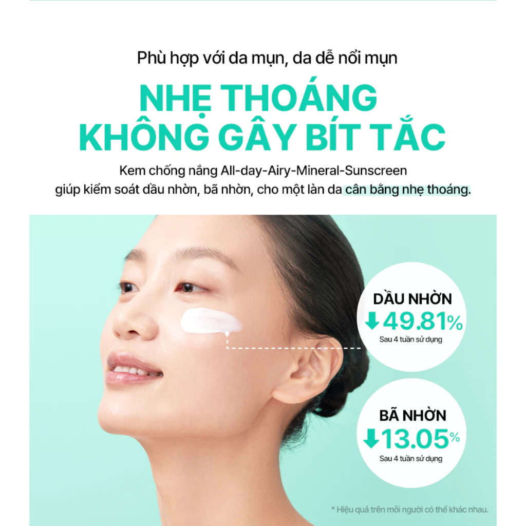 Kem Chống Nắng Nâng Tông Da Klairs All-day Airy Mineral Sunscreen SPF50+ PA++++ 60g