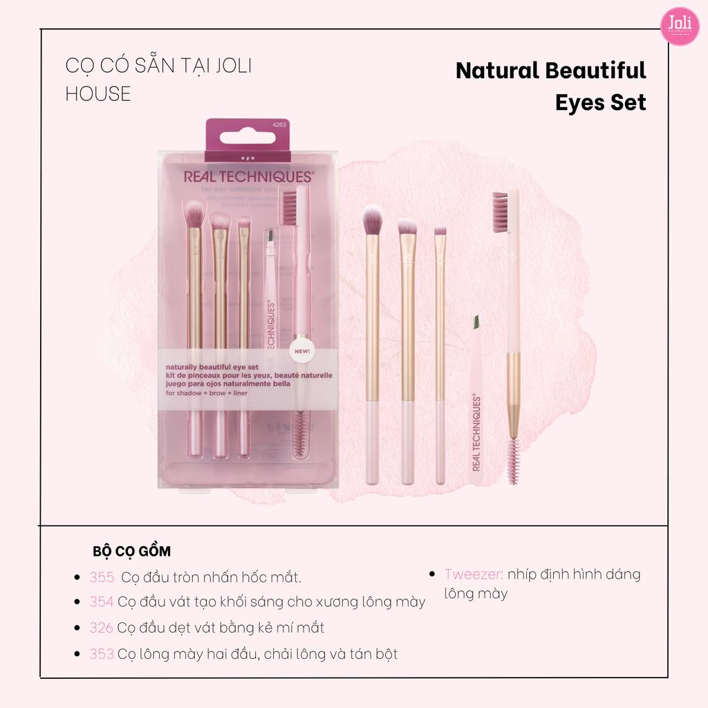 Bộ Cọ Trang Điểm Mắt 5 Cây Real Techniques Naturally Beautiful Eye Set