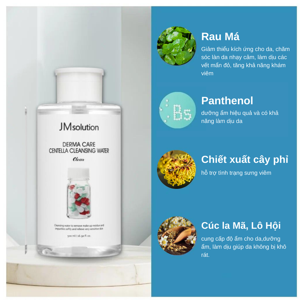Nước Tẩy Trang JMsolution Derma Care Cleansing Water Clear 500ml