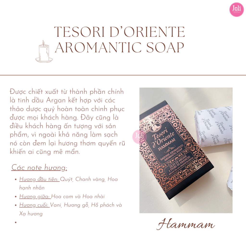 Xà Phòng Hương Nước Hoa Tesori D'Oriente Aromantic Soap 125g