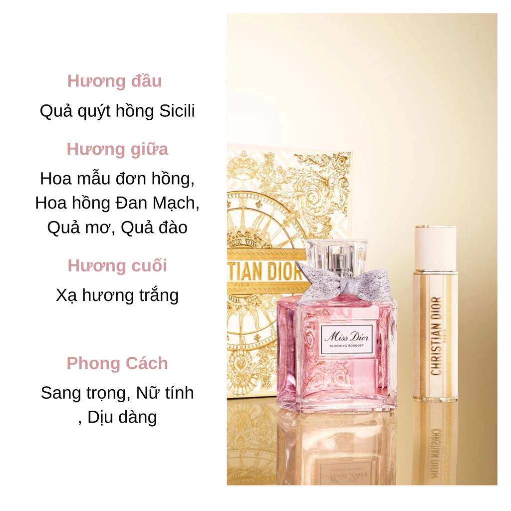 Set Nước Hoa Nữ Miss Dior Blooming Bouquet EDT (EDT 100ml + EDT 10ml)