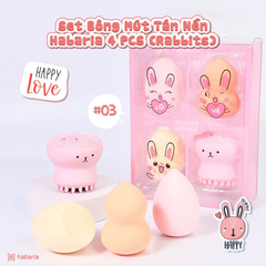 Bông Mút Tán Nền 4 Món Habaria Makeup Sponge Rabbits Love Set