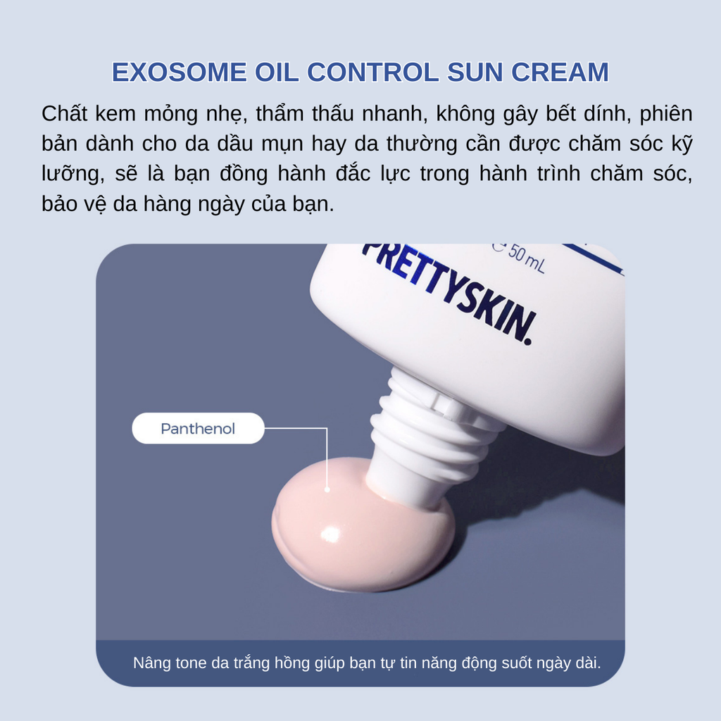 Kem Chống Nắng Kiềm Dầu Prettyskin Hydra B5 Exosome Oil Control Sun Cream SPF50+ PA++++ 50ml