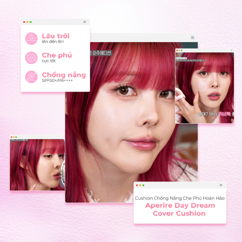 Phấn Nước Kiềm Dầu Aperire Day Dream Cover Cushion SPF50+ PA++++ 13g