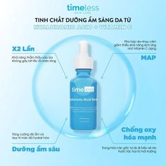 Tinh Chất Cấp Ẩm Dưỡng Trắng Da Timeless Hyaluronic Acid + Vitamin C Serum 30ml