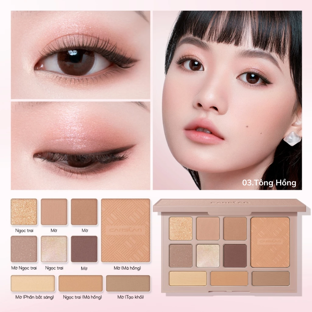 Phấn Mắt 10 Màu Carslan Silky Twinkle Comprehensive Palette 18g