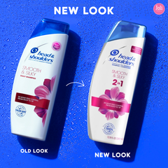 Dầu Gội & Xả Suôn Mềm Óng Mượt Head & Shoulders Pyrithione Zinz Dandruff Smooth & Silky 2in1 370ml