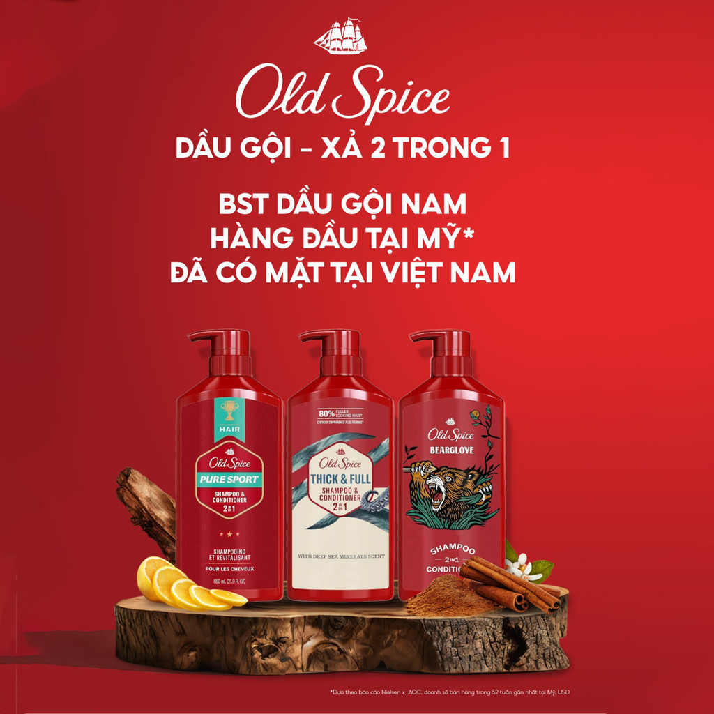 Dầu Gội & Xả Old Spice For The Hair Shampoo & Conditioner 2in1 650ml