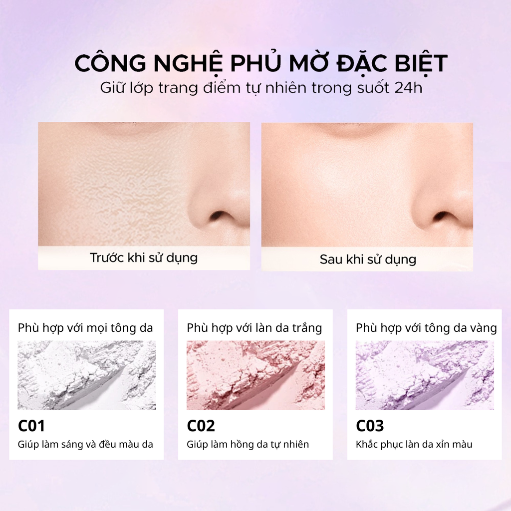 Phấn Phủ Dạng Bột Siêu Mịn Lâu Trôi Colorkey Lasting Naturally-Occurring Loose Powder 8g
