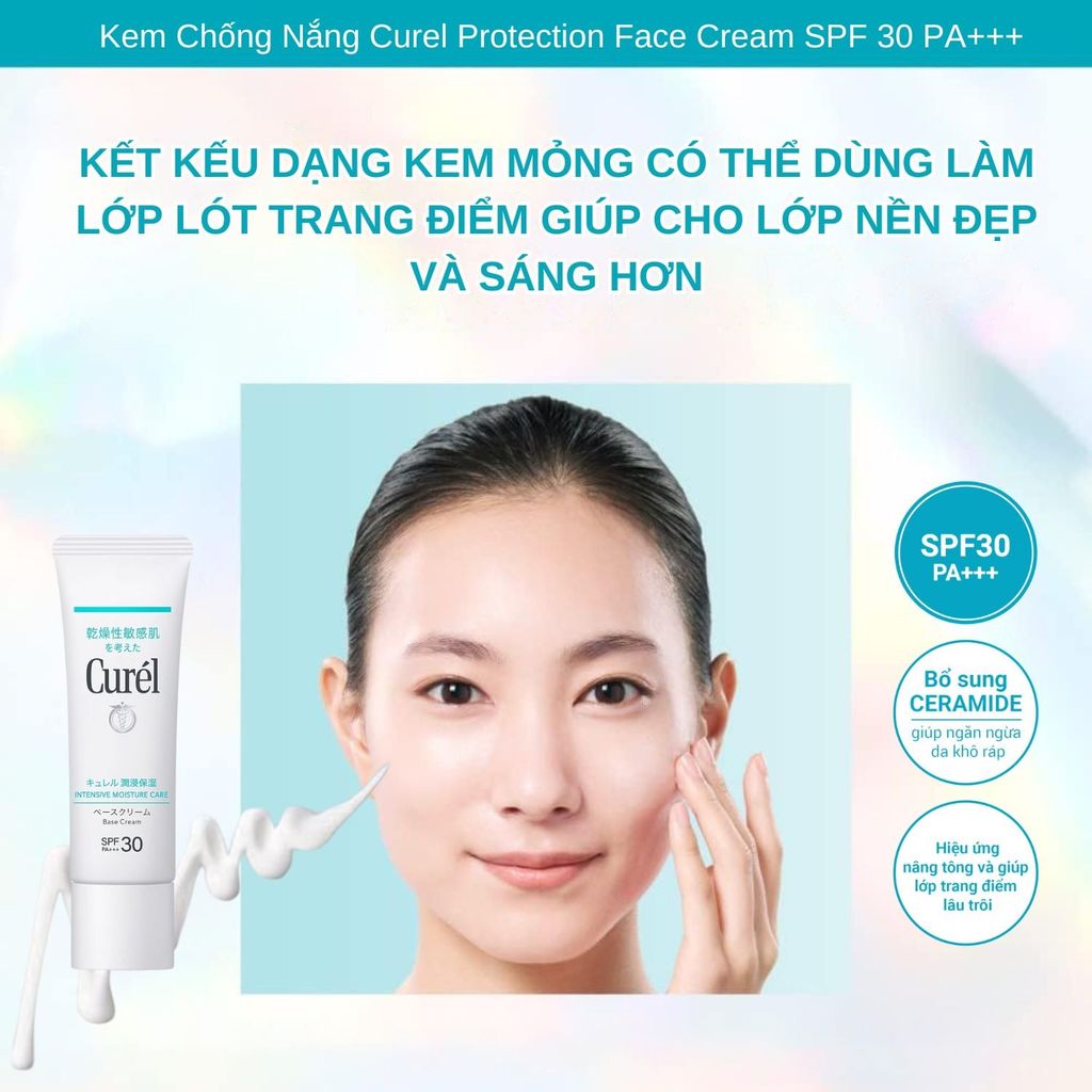 Kem Chống Nắng Curel Protection Face Cream SPF 30 PA+++ 30g