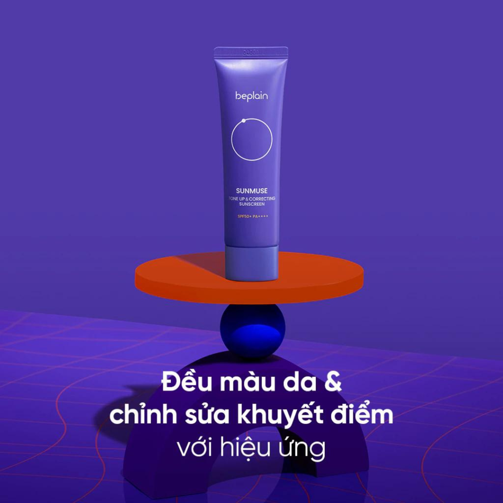 Kem Chống Nắng Nâng Tone Da beplain Sunmuse Tone Up & Correcting Sunscreen SPF50+ PA++++ 50ml