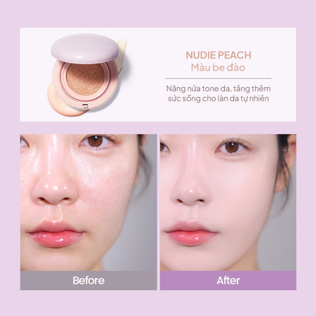 Phấn Nước Chống Nắng Nâng Tone Espoir Dewlike Jello Tone Up Cushion SPF50+ PA+++15g (tặng kèm ví)