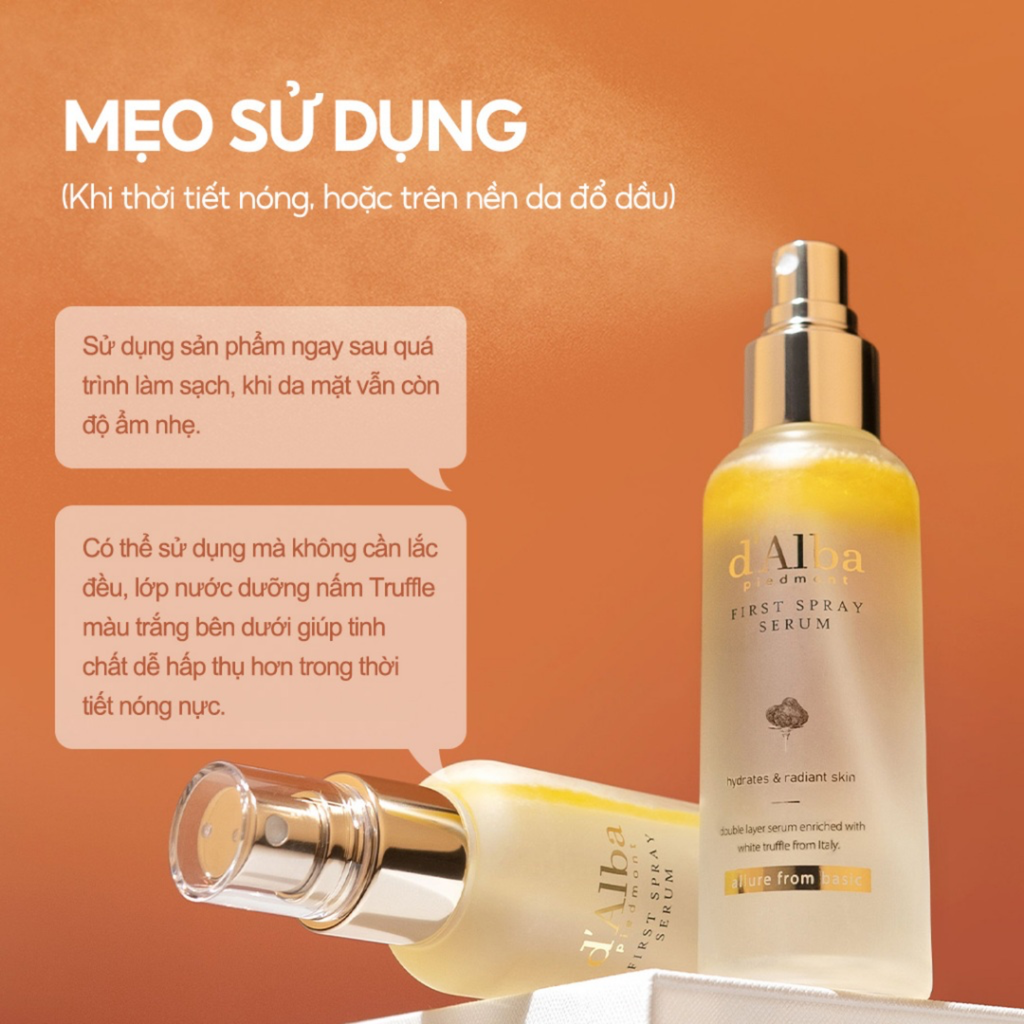 Tinh Chất Dạng Xịt Dưỡng Trắng Căng Bóng Da d'Alba First Spray Serum 100ml