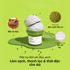 Mặt Nạ Đất Sét Thải Độc Da beplain Mung Bean Pore Clay Mask 120ml