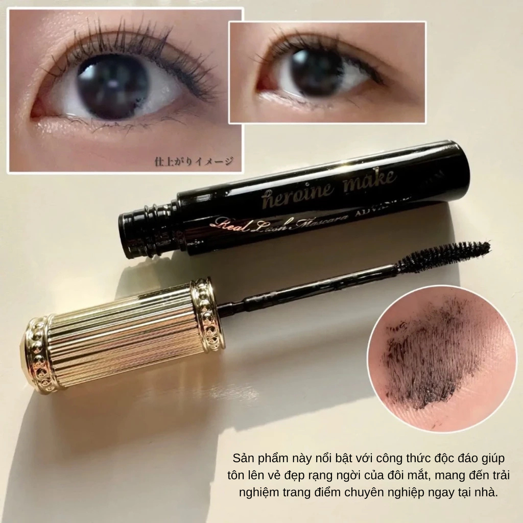 Mascara Màng Film Giúp Nâng Cong Và Dài Mi Kissme Heroine Real Lash Mascara Advanced Film 6g