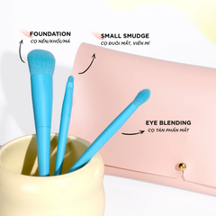 Bộ Cọ 10 Cây + Ví Hồng Vacosi Candy Puffy Brush Set BC34