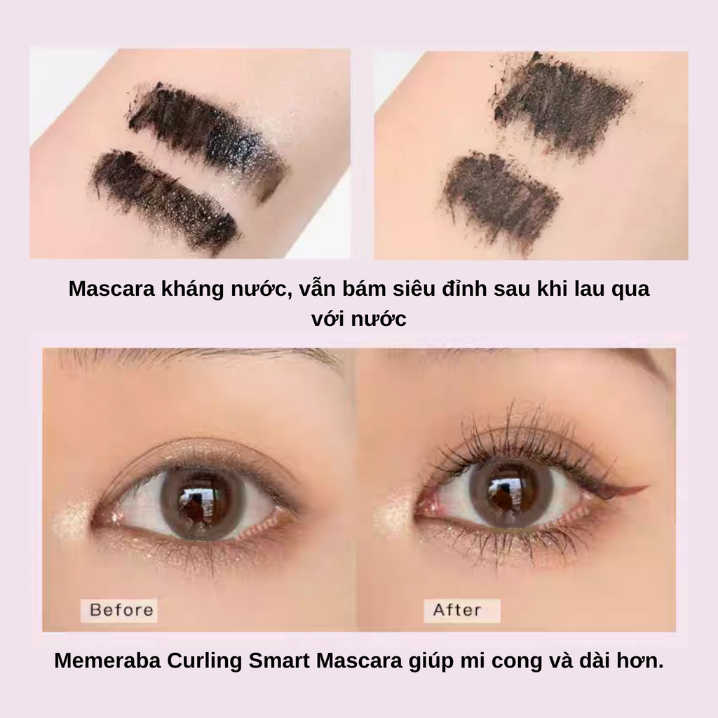 Chuốt Mi Làm Dày Mi Cong Mi Memeraba Curling Smart Mascara 3g