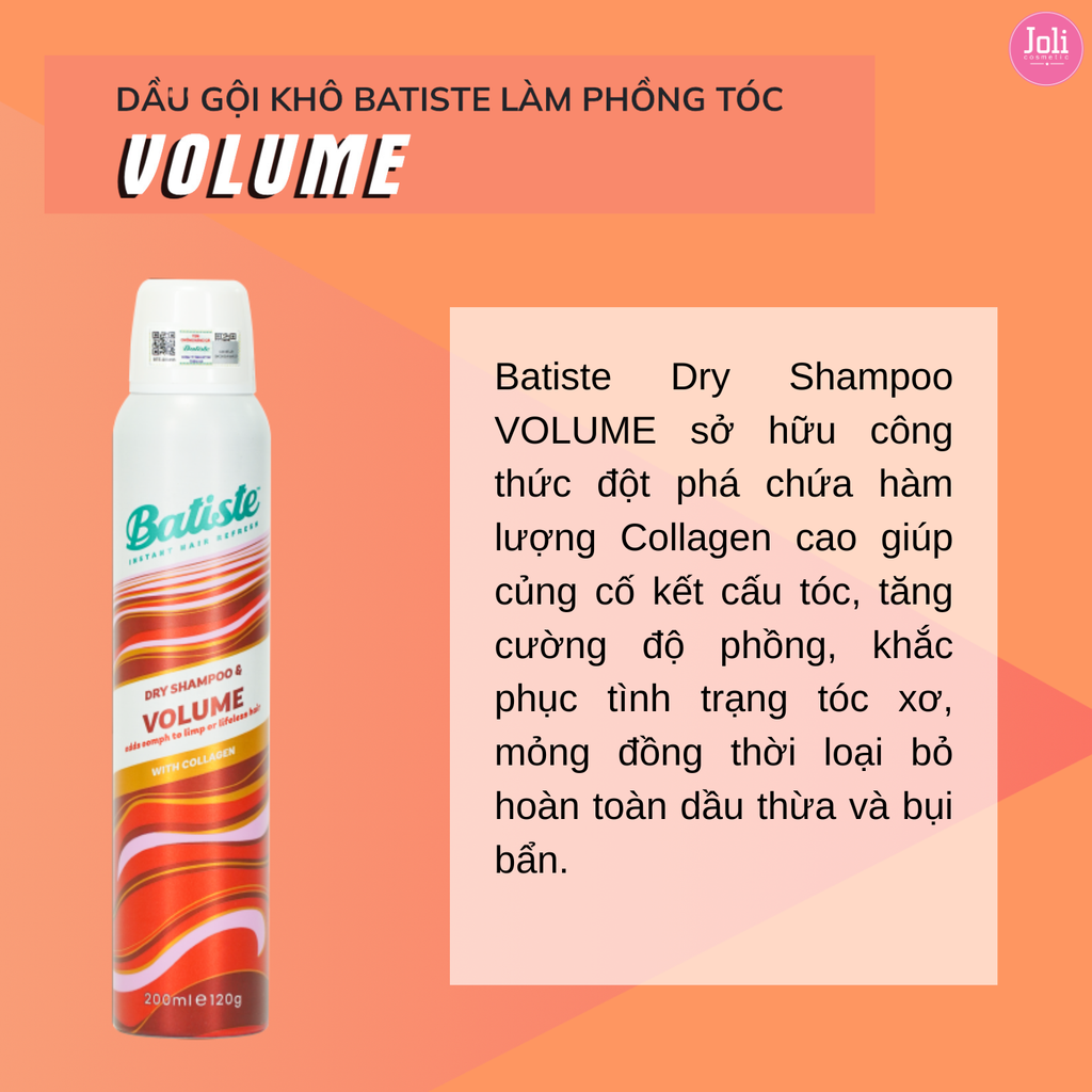 Dầu Gội Khô Batiste Dry Shampoo 200ml