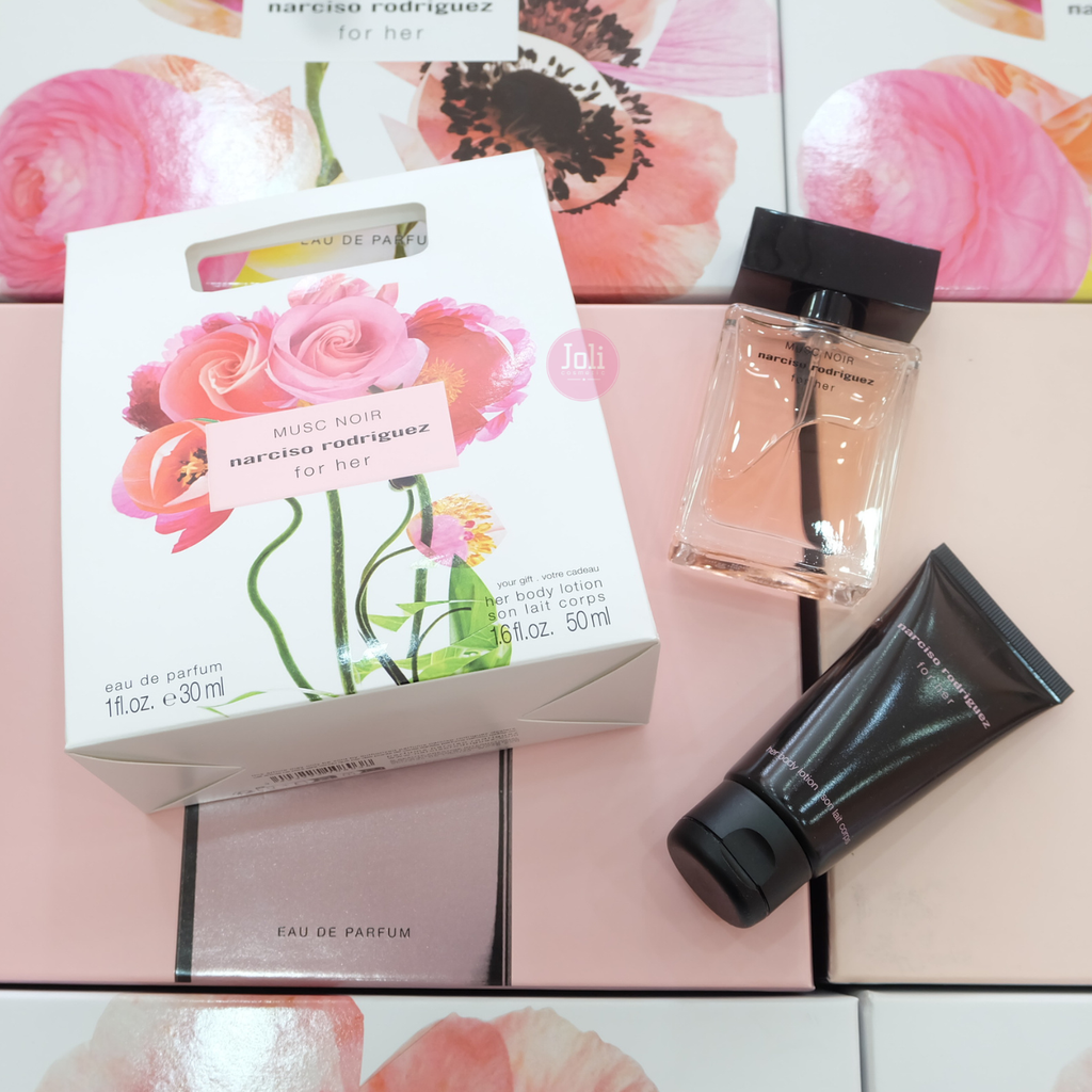 Set Nước Hoa Nữ Narciso Rodriguez Musc Noir For Her Eau De Parfum ( Nước hoa 30ml + Lotion 50ml)