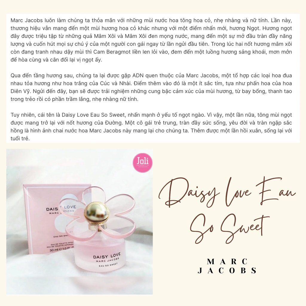 Nước Hoa Nữ Chiết Marc Jacobs Daisy Love Eau So Sweet EDT 10ml