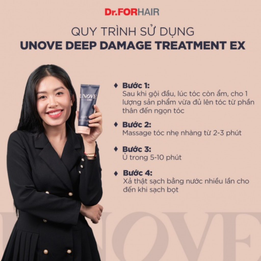 Kem Ủ Tóc Dưỡng Ẩm Phục Hồi Unove Deep Damage Treatment Ex 207ml