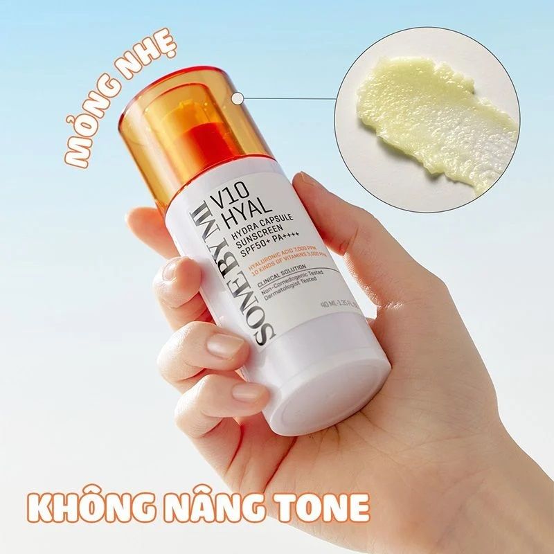 Kem Chống Nắng Dưỡng Ẩm Làm Dịu Da Some By Mi V10 Hyal Hydra Capsule Suncreen SPF50+ PA++++ 40ml