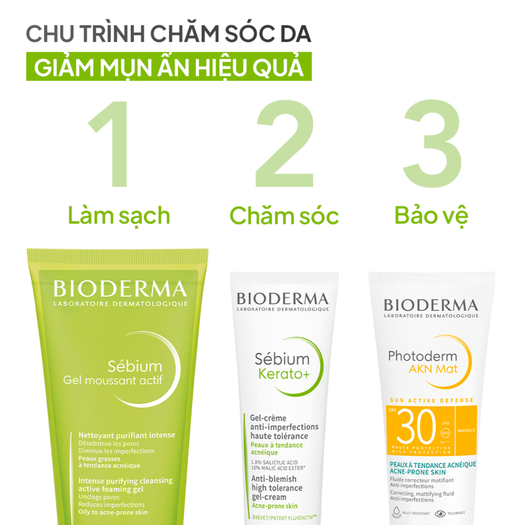 Gel Rửa Mặt Làm Sạch Sâu Hỗ Trợ Giảm Mụn Bioderma Sebium Gel Moussant Actif