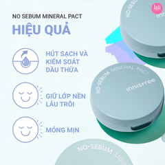 Phấn Phủ Nén Kiềm Dầu innisfree No Sebum Mineral Pact 8.5g