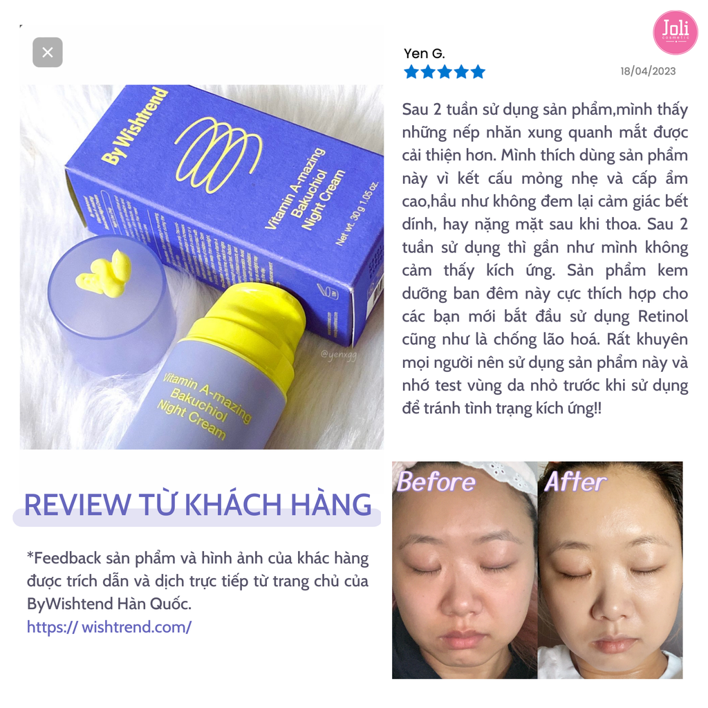 Kem Dưỡng Da Ban Đêm Phục Hồi Da By Wishtrend Vitamin A - Mazing Bakuchiol Night Cream 30g