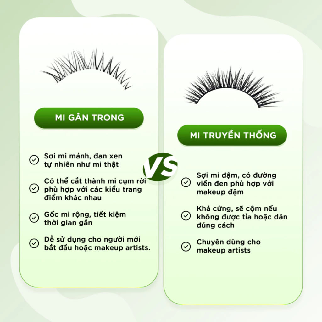 Lông Mi Gân Trong Sắc Sảo Vacosi VM28 Zero-Band Eyelashes