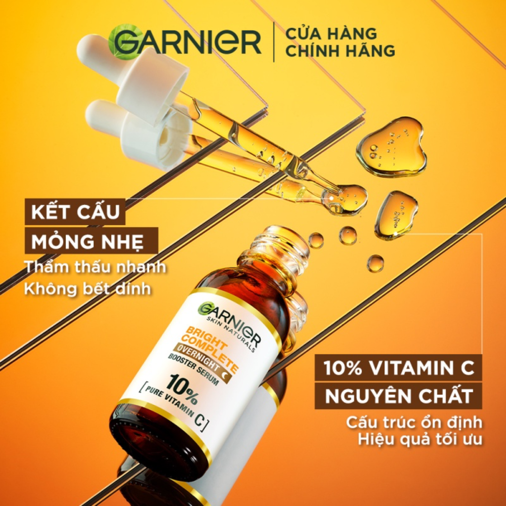 Tinh Chất Dưỡng Sáng Da Giảm Thâm Ban Đêm Garnier Bright Complete Overnight Vitamin C 30ml