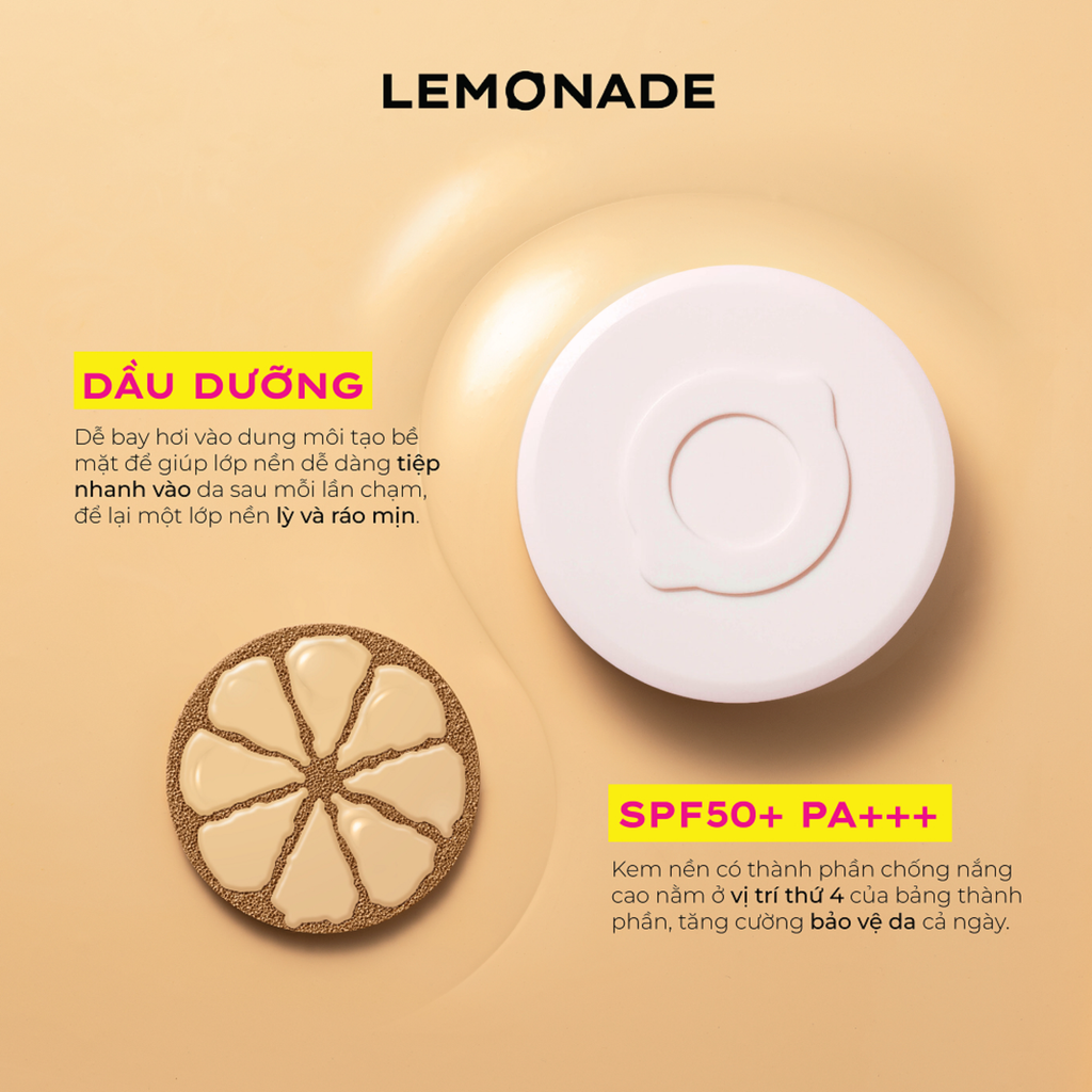 Phấn Nước Kiềm Dầu Lemonade Super Matte Cushion 2% Niacinamide SPF50+ PA+++ 15g