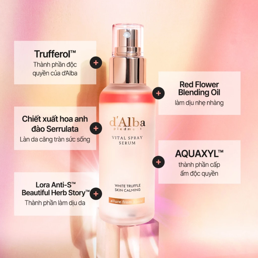 Tinh Chất Dạng Xịt Dưỡng Sáng Da Chống Lão Hóa d'Alba White Truffle Vital Spray Serum 100ml