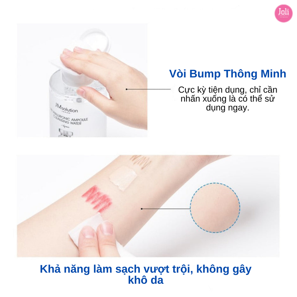 Nước Tẩy Trang Cho Mọi Loại Da JMsolution H9 Hyaluronic Ampoule Cleansing Water