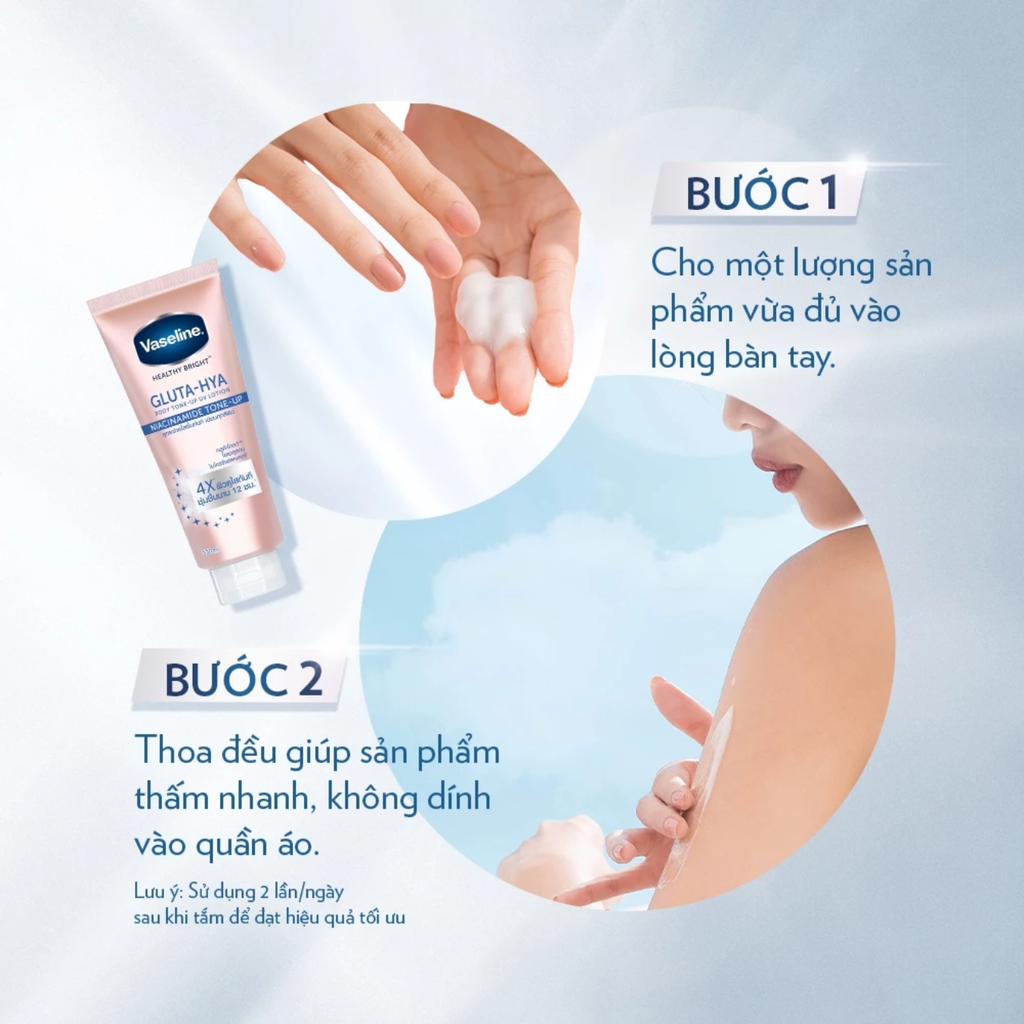 Sữa Dưỡng Thể Nâng Tông Da Vaseline Healthy Bright Gluta-Hya Body Tone-Up UV Lotion 300ml