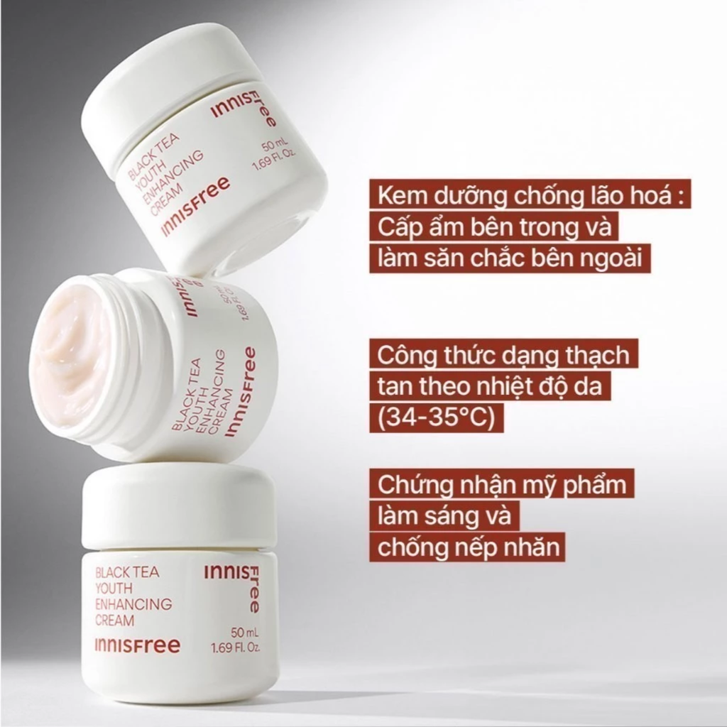 Kem Dưỡng Ngăn Ngừa Lão Hóa innisfree Black Tea Youth Enhancing Cream 50ml