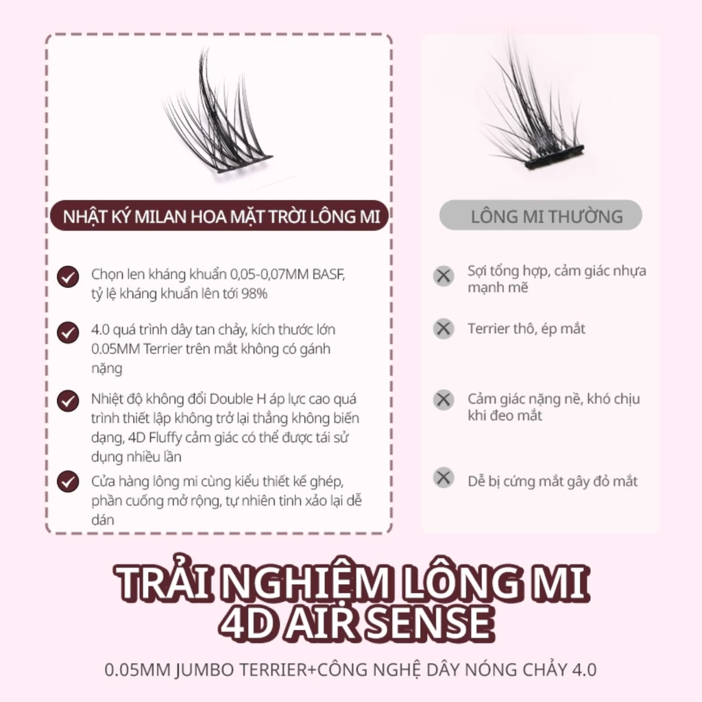 Lông Mi Giả Dạng Cụm Mlen Diary Mi Baby Manga