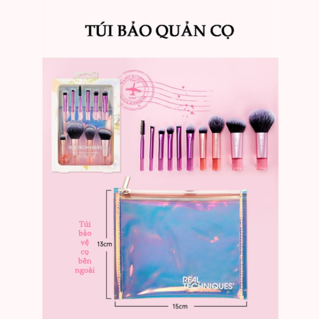 Bộ Cọ Trang Điểm 10 Cây Real Technique Travel Fanstasy Mini Brush Kit