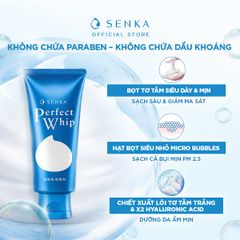 Sữa Rửa Mặt Tạo Bọt Làm Sạch Sâu Chiết Xuất Tơ Tằm Trắng Senka Perfect Whip 120g