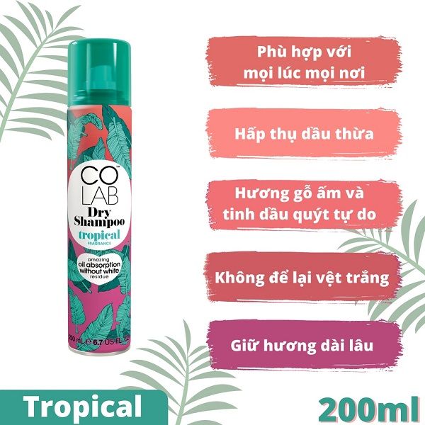 Dầu Gội Khô Colab Dry Shampoo Fragrance 200ml